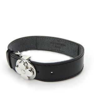 ❌ sold LOUIS VUITTON Black Monogram Leather Bracelet Women’s Adjustable❌